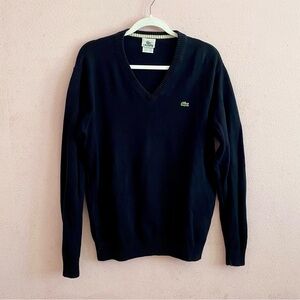 Lacoste Men's 100% Cotton Minimal V-Neck Preppy Timeless Chic Pullover Sweater